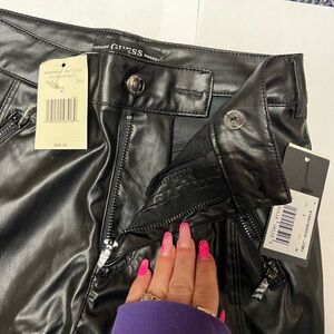 Leather skinny jeans